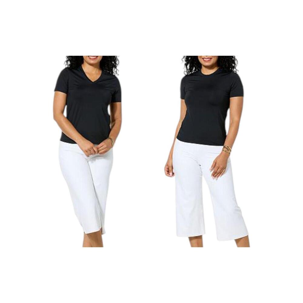 Joy Collection Women's Two Performance Tees w/ Headband Black - Regular